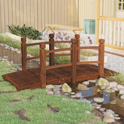 vidaXL Garden Bridge with Railings 150x67x56cm Solid Wood Spruce