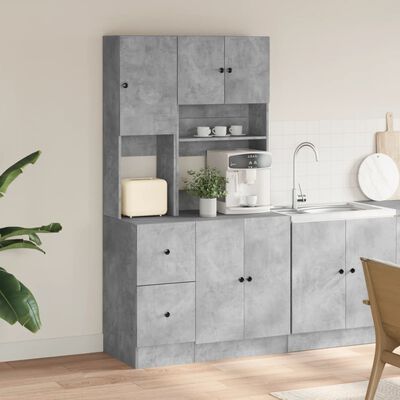 vidaXL Kitchen Cabinet Concrete Grey 95x50x180 cm Engineered Wood