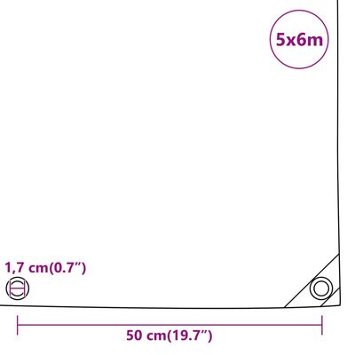 vidaXL Tarpaulin Green 5x6 m 650 g/m²