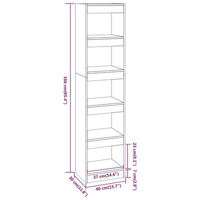 vidaXL Book Cabinet/Room Divider Concrete Grey 40x30x166 cm