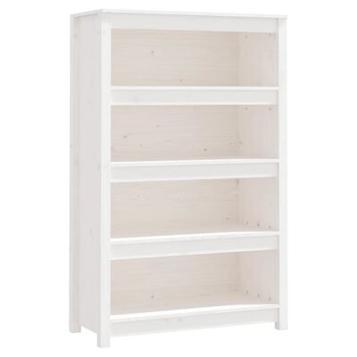 vidaXL Book Cabinet White 80x35x126 cm Solid Wood Pine