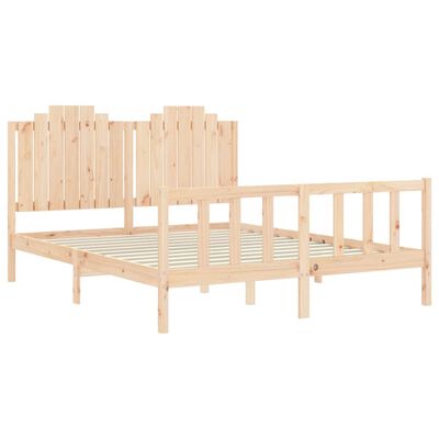 vidaXL Bed Frame without Mattress King Size Solid Wood Pine