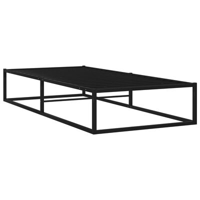 vidaXL Bed Frame without Mattress Black Metal 100x200 cm