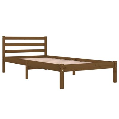 vidaXL Bed Frame without Mattress Solid Wood Pine 90x200 cm Honey Brown