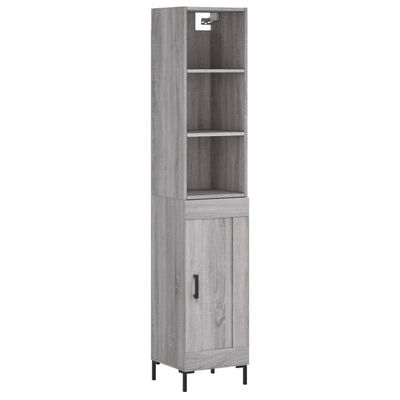 vidaXL Highboard Grey Sonoma 34.5x34x180 cm Engineered Wood