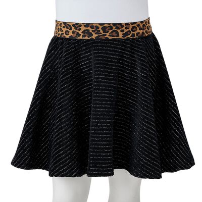 Kids' Skirt with Leopard Waistband Black 104