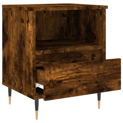 vidaXL Bedside Cabinet Smoked Oak 40x35x50 cm Engineered Wood