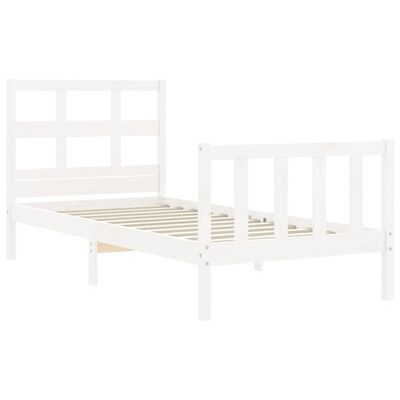 vidaXL Bed Frame without Mattress White 100x200 cm Solid Wood Pine