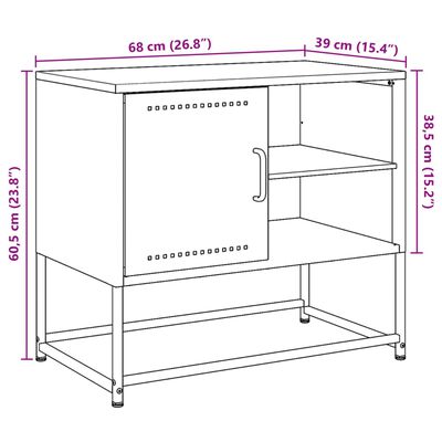 vidaXL TV Cabinet Pink 100.5x39x60.5 cm Steel