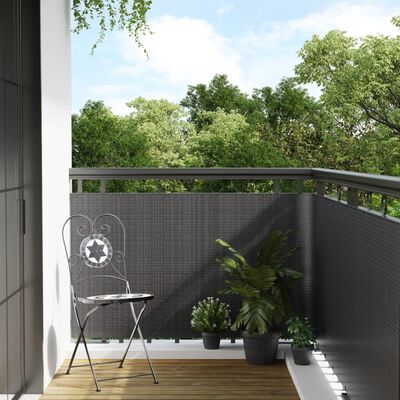 vidaXL Balcony Screen Anthracite 600x90 cm Poly Rattan