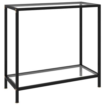 vidaXL Console Table Transparent 80x35x75 cm Tempered Glass