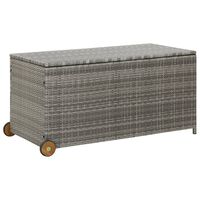 vidaXL Garden Storage Box Light Grey 120x65x61 cm Poly Rattan