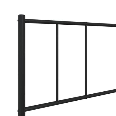 vidaXL Metal Bed Frame without Mattress with Headboard Black 100x190 cm