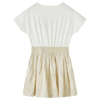 Kids' Dress with Short Sleeves Ecru 116