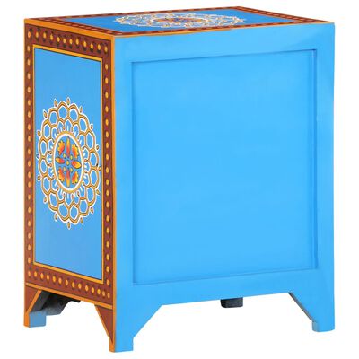 vidaXL Hand Painted Bedside Cabinet 40x30x50 cm Solid Mango Wood