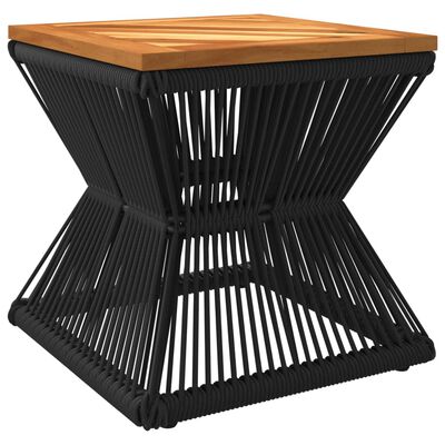 vidaXL Coffee Table with Wire Base Black 38x38x38 cm Solid Wood Acacia