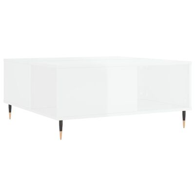 vidaXL Coffee Table High Gloss White 80x80x36.5 cm Engineered Wood