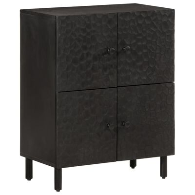 vidaXL Side Cabinet Black 60x33x75 cm Solid Wood Mango