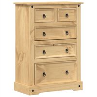 vidaXL Chest of Drawers Corona 80x43x114 cm Solid Wood Pine