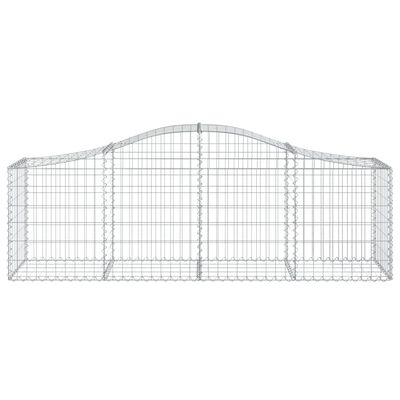 vidaXL Arched Gabion Baskets 7 pcs 200x50x60/80 cm Galvanised Iron