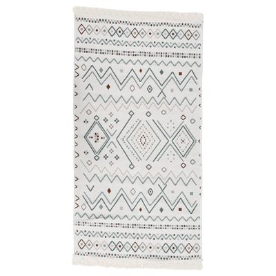 vidaXL Rug Beige and Blue 160x230 cm Cotton