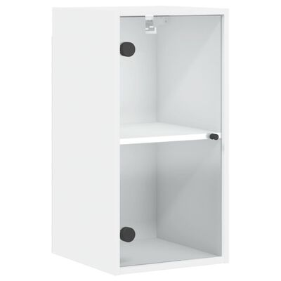 vidaXL Wall Cabinet with Glass Doors White 35x37x68.5 cm