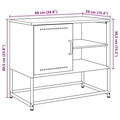 vidaXL TV Cabinet Pink 68x39x60.5 cm Steel