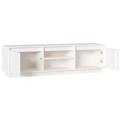 vidaXL TV Cabinet White 140x35x40 cm Solid Wood Pine