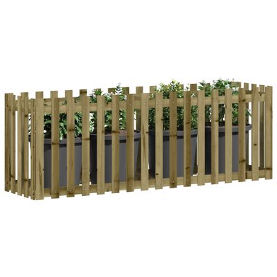 vidaXL Garden Raised Bed with Fence Design 200x50x70 cm Impregnated Wood Pine