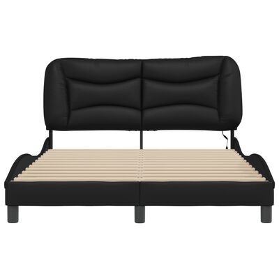 vidaXL Bed Frame with LED without Mattress Black 140x190 cm