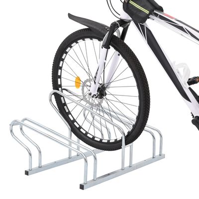 vidaXL Bicycle Stand for 3 Bikes Floor Freestanding Galvanised Steel