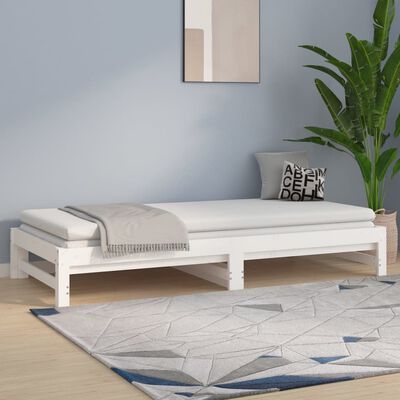 vidaXL Pull-out Day Bed without Mattress White 2x(90x200) cm