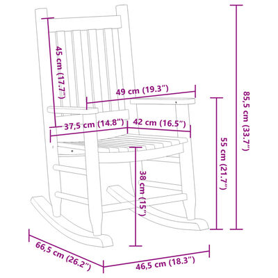 vidaXL Rocking Chair for Children White Solid Wood Poplar