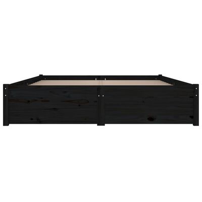 vidaXL Bed Frame without Mattress with Drawers Black Double