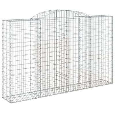 vidaXL Arched Gabion Baskets 12 pcs 300x50x180/200 cm Galvanised Iron