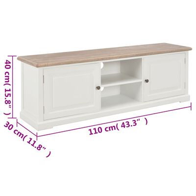 vidaXL TV Cabinet White 110x30x40cm Engineered Wood