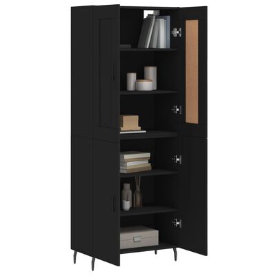 vidaXL Highboard Black 69.5x34x180 cm Engineered Wood