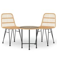 vidaXL 3 Piece Garden Dining Set Poly Rattan