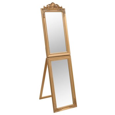 vidaXL Free-Standing Mirror Gold 50x200 cm