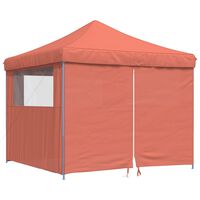 vidaXL Foldable Party Tent Pop-Up with 4 Sidewalls Terracotta