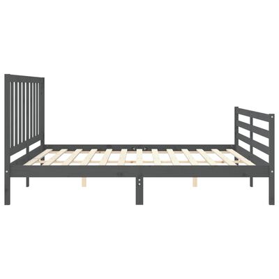 vidaXL Bed Frame without Mattress Grey 200x200 cm Solid Wood Pine