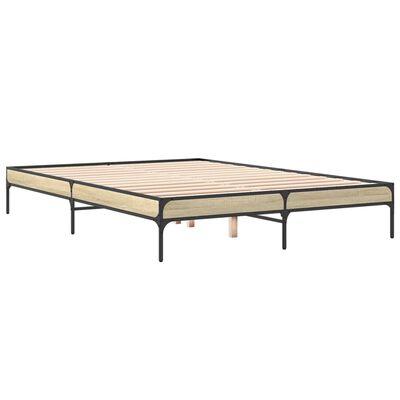 vidaXL Bed Frame without Mattress Sonoma Oak 150x200 cm King Size