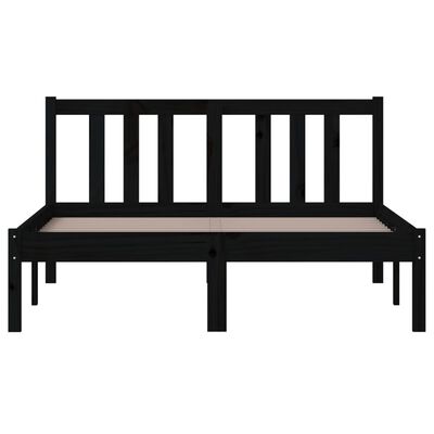 vidaXL Bed Frame without Mattress Black Solid Wood 120x200 cm