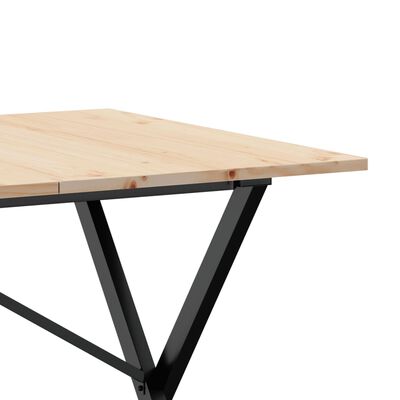 vidaXL Dining Table X-Frame 140x80x75 cm Solid Wood Pine and Cast Iron