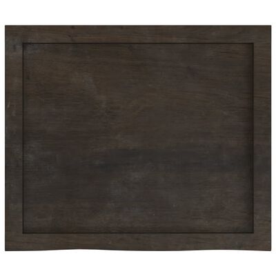 vidaXL Table Top Dark Brown 60x50x(2-6) cm Treated Solid Wood Oak