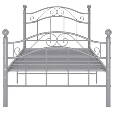 vidaXL Bed Frame without Mattress Grey Metal 90x200 cm