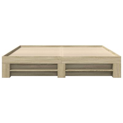 vidaXL Bed Frame without Mattress Sonoma Oak 200x200 cm Engineered Wood