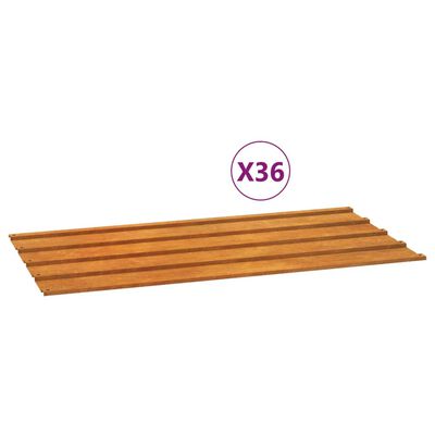 vidaXL Roof Panels 12 pcs Rusty 80x44 cm Corten Steel