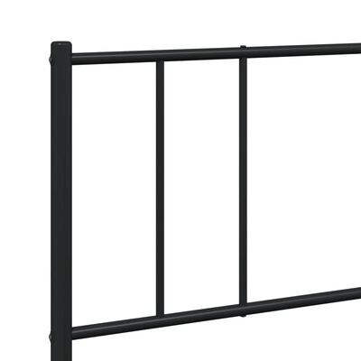 vidaXL Metal Bed Frame without Mattress with Footboard Black 193x203 cm