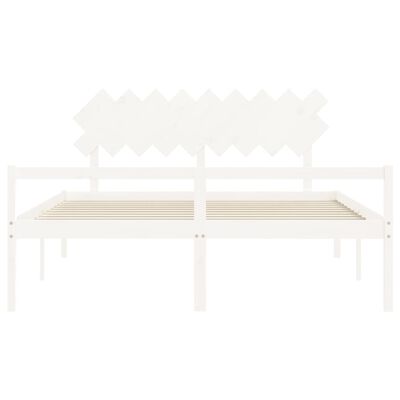 vidaXL Senior Bed without Mattress White Super King Size Solid Wood